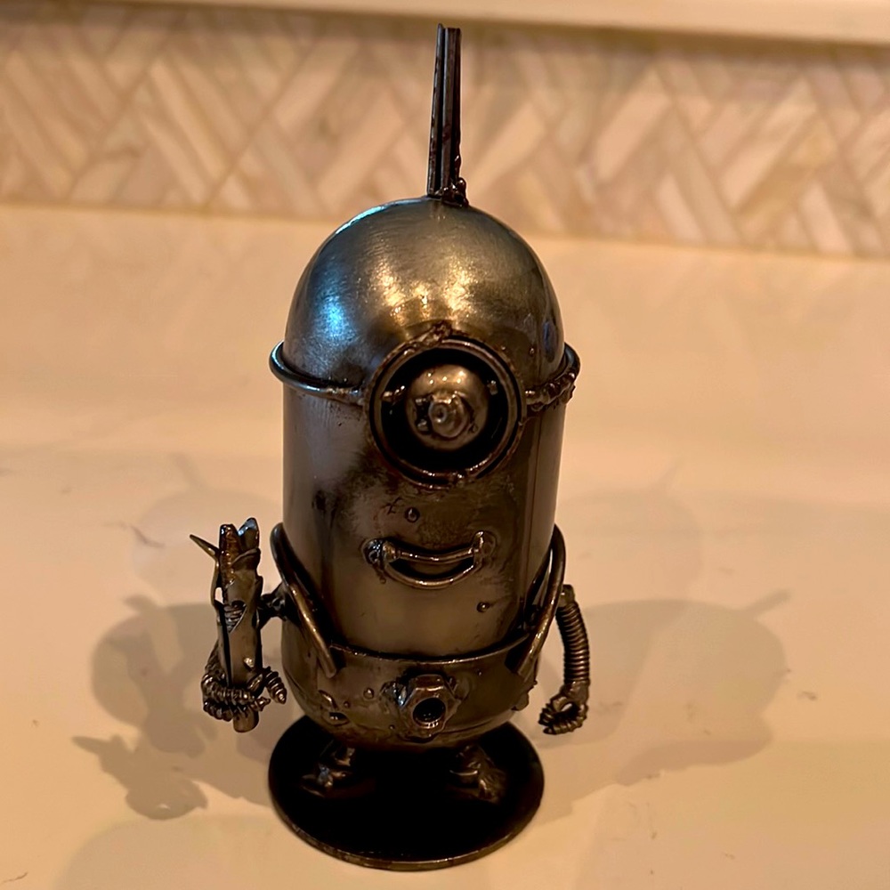 Minion Reclaimed Metal Sculpture